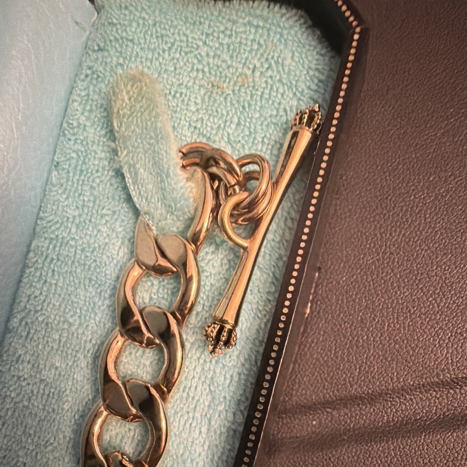 Juicy Couture Curb Link Chain Bracelet Heart Dangle Charm Toggle Retired