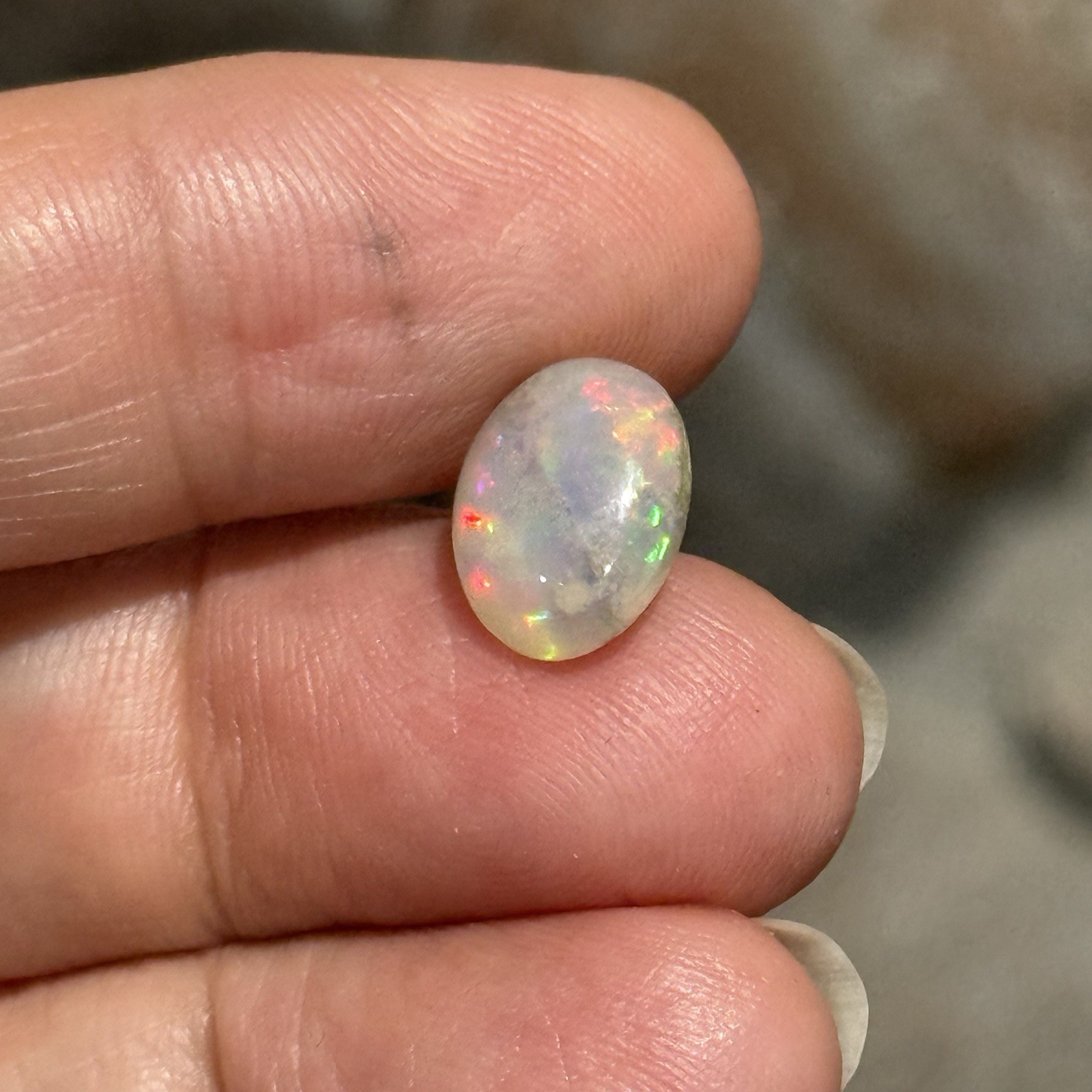 2.7ct 11.8x9x5.4mm Galaxy Ethiopian Welo Opal Oval Cabochon Gem