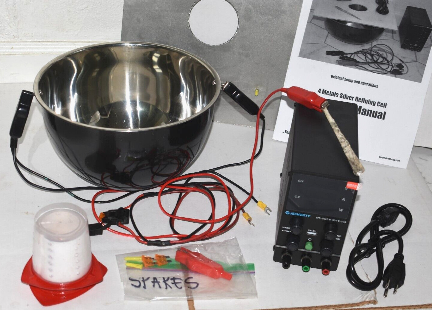 PRO Silver Electrolytic REFINING Purify Scrap CELL Equipment COMPLETE System