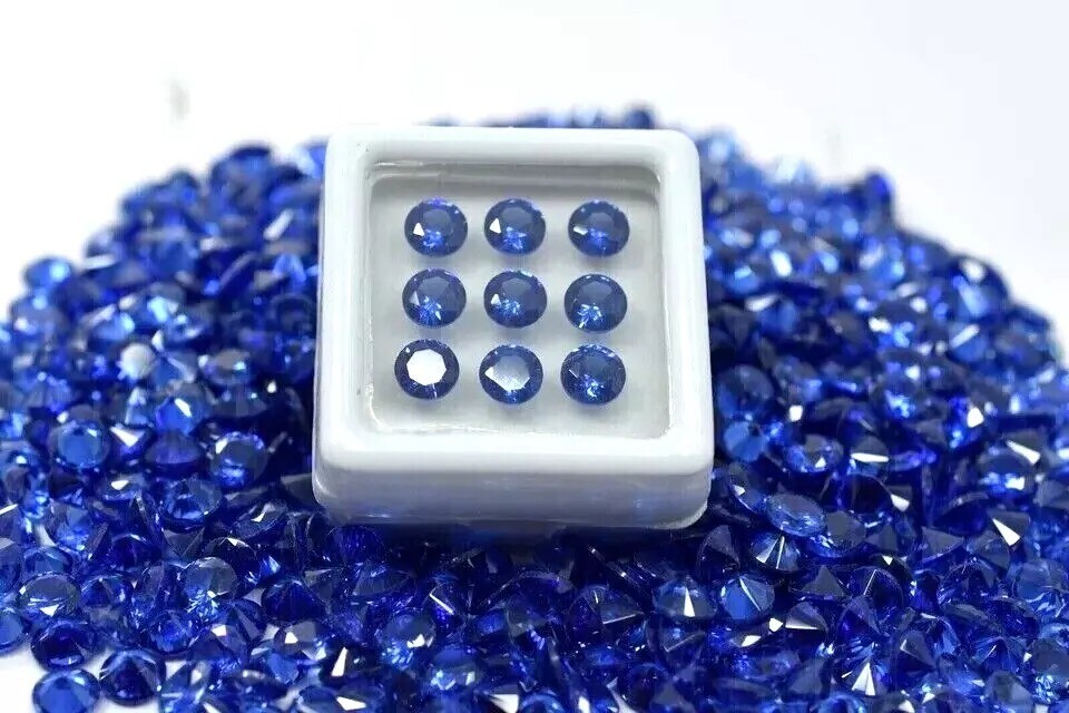 Beautiful Natural Blue Sapphire Lot Round 10 Pcs Certified 6 mm Loose Gemstone