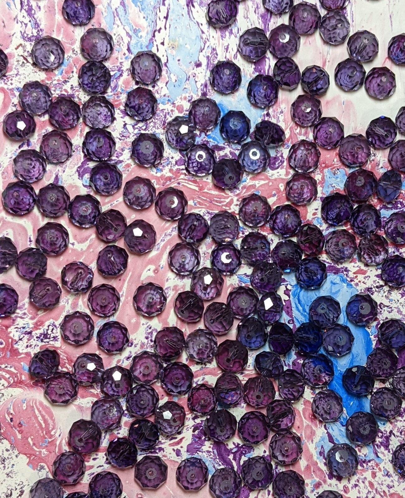 Crystal Beads 8mm Beads for Jewelry Making Bulk 180 pcs Purple Roundelle