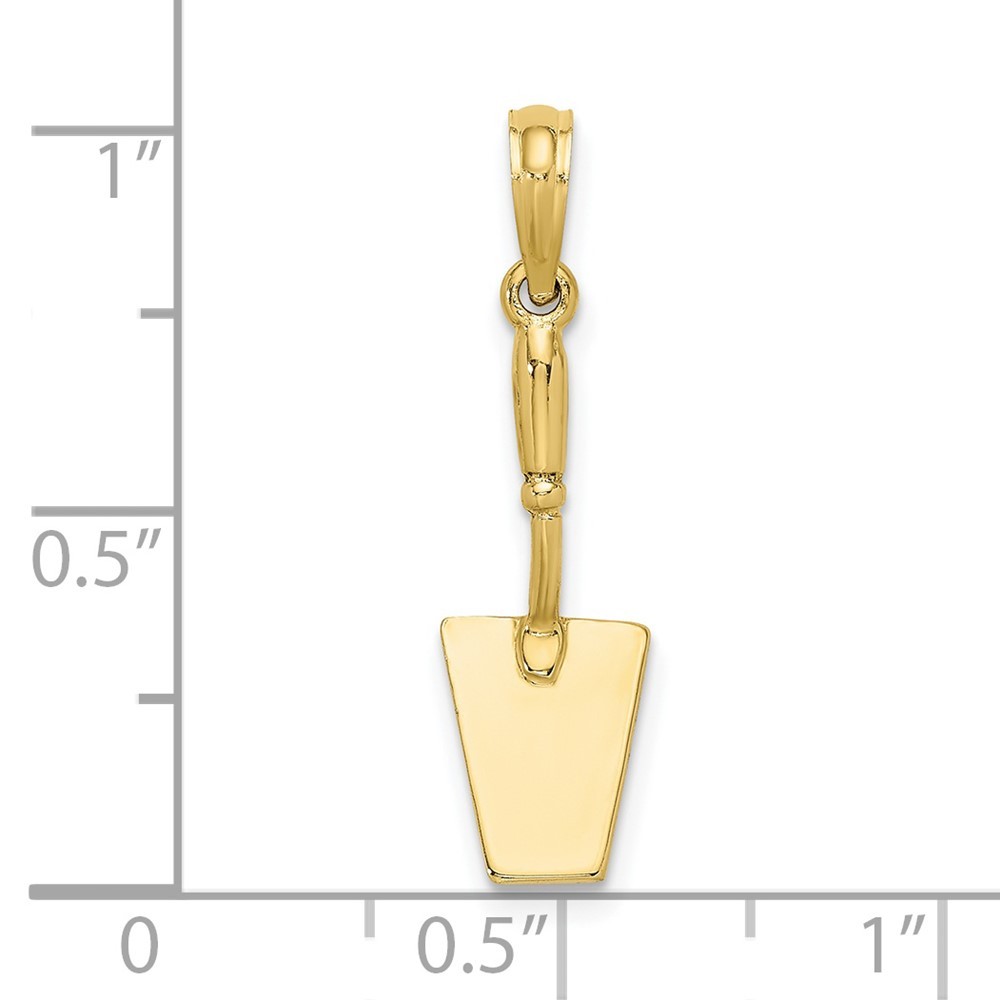 10K Yellow Gold 3-D Concrete Tool Spatula Charm Pendant L 19.2mm, W 7.5mm