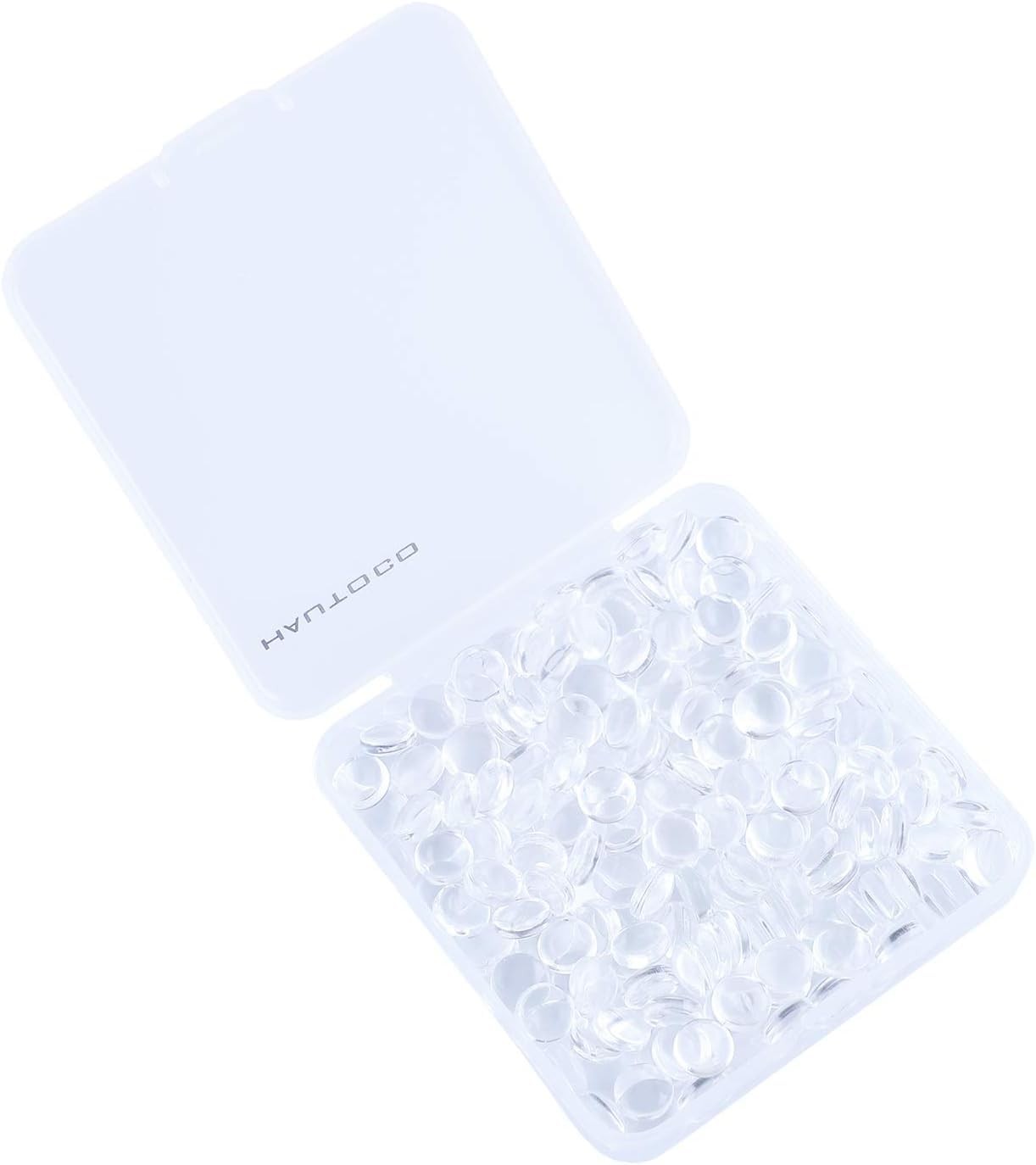 HAUTOCO 200pcs 8mm Glass Cabochons Round Clear 8 mm – 200 Pieces,