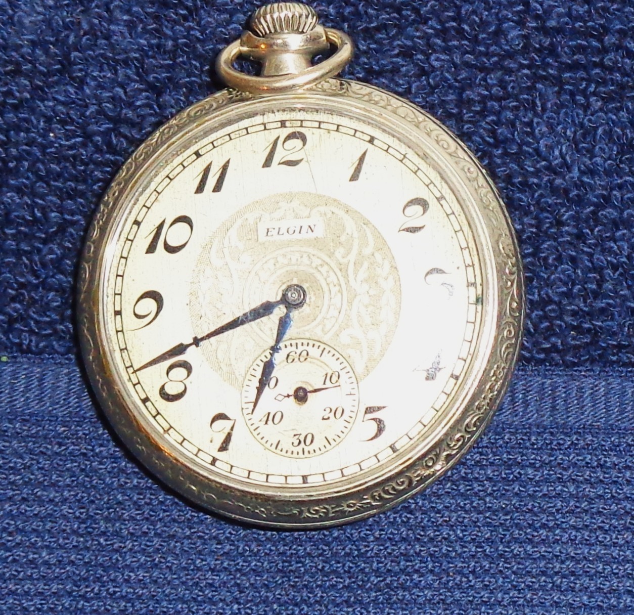 1928 Elgin Pocket Watch Open Face Grade 291 Model 7 Size 16 Silver Case & Dial