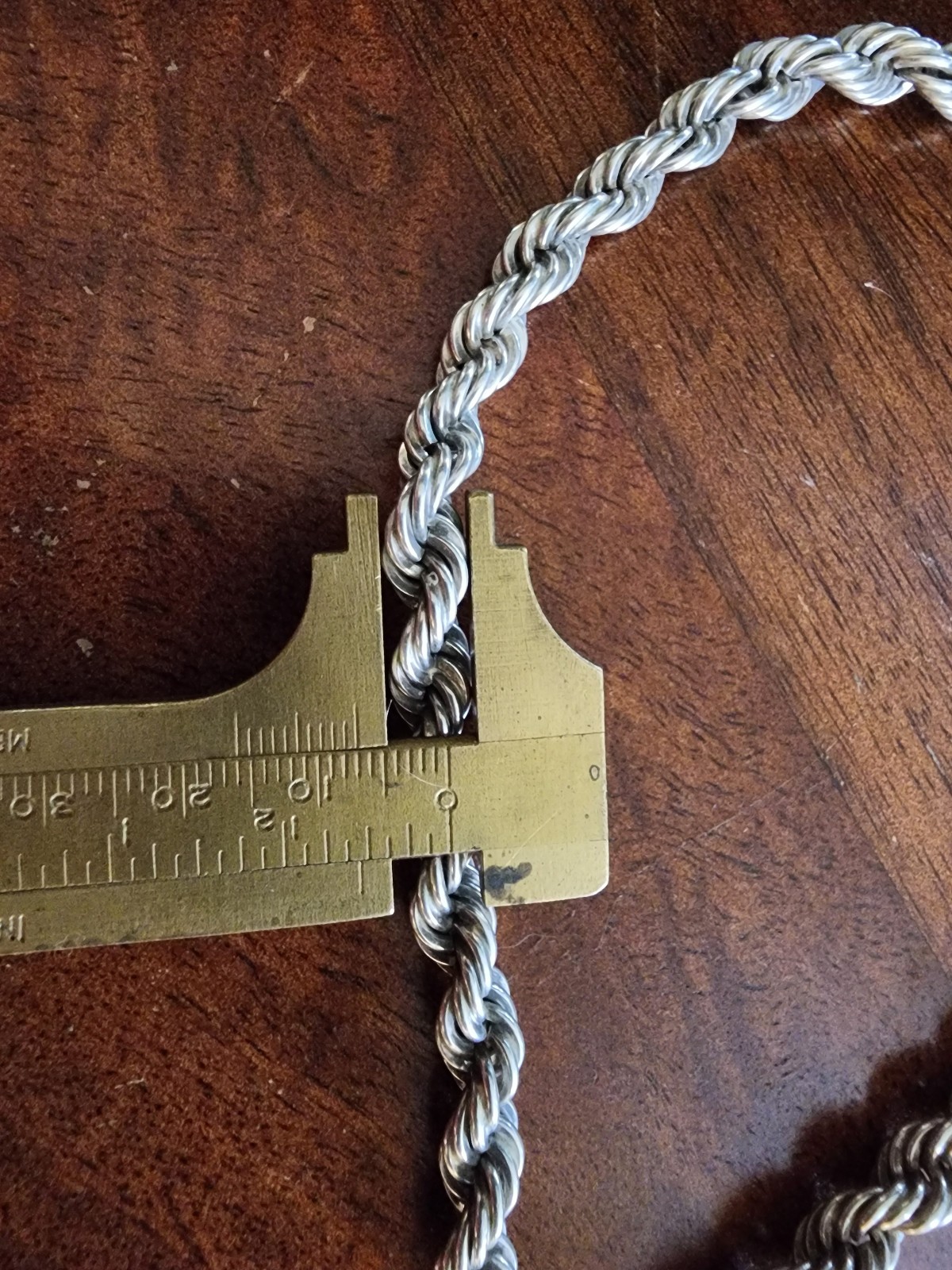 STERLING MEXICO 925 HEAVY WIDE ROPE CHAIN NECKLACE W SECURITY CLASP 20″