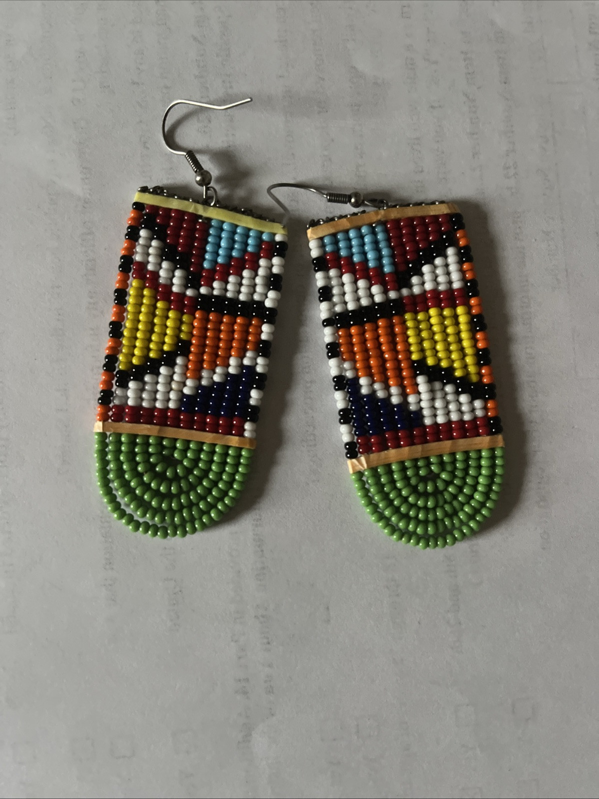 Maasai Kenya Handmade Beaded Pierced Earrings Lightweight