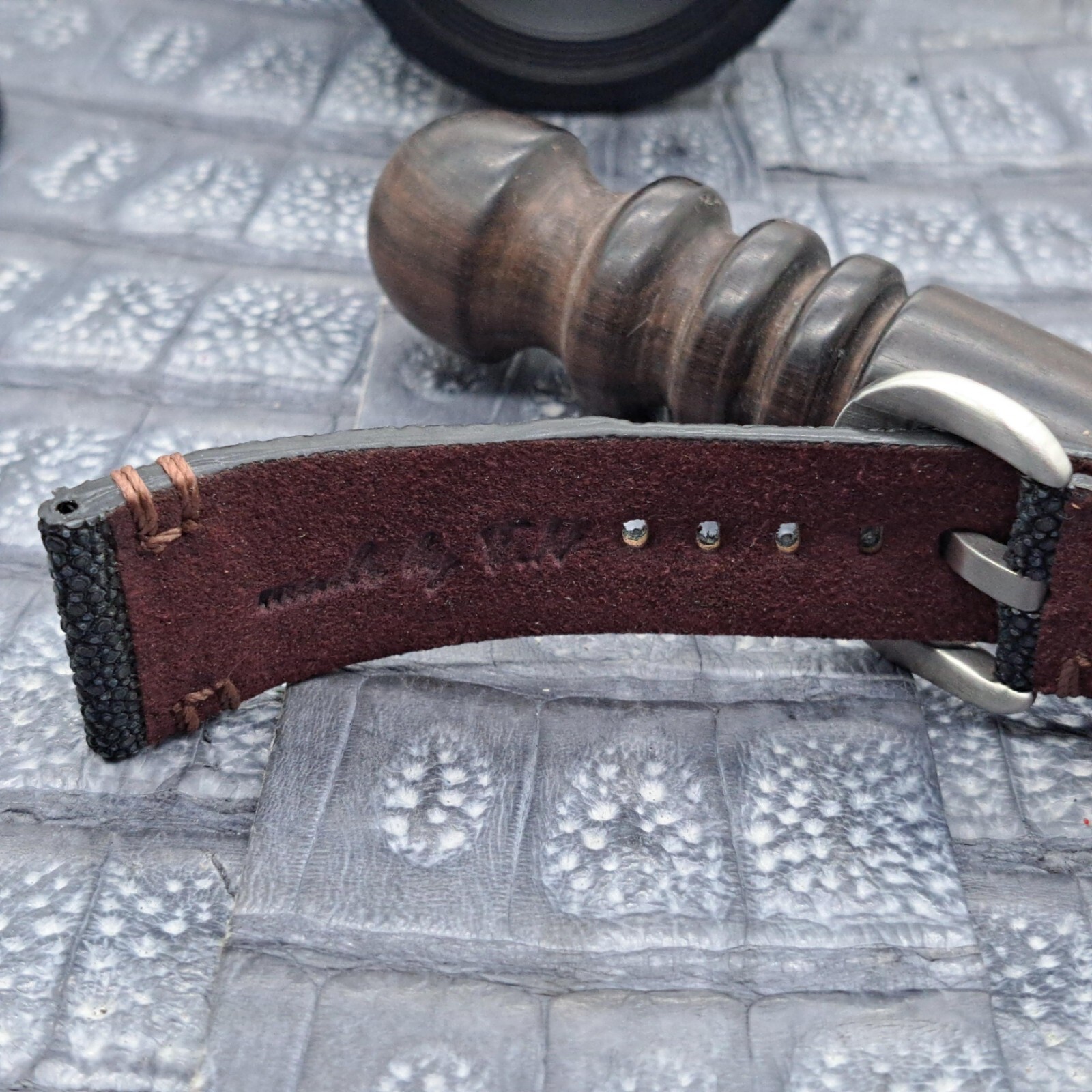 28mm/24mm Stingray Leather Watch Band Bespoke Exotic Leather Minimalist Design