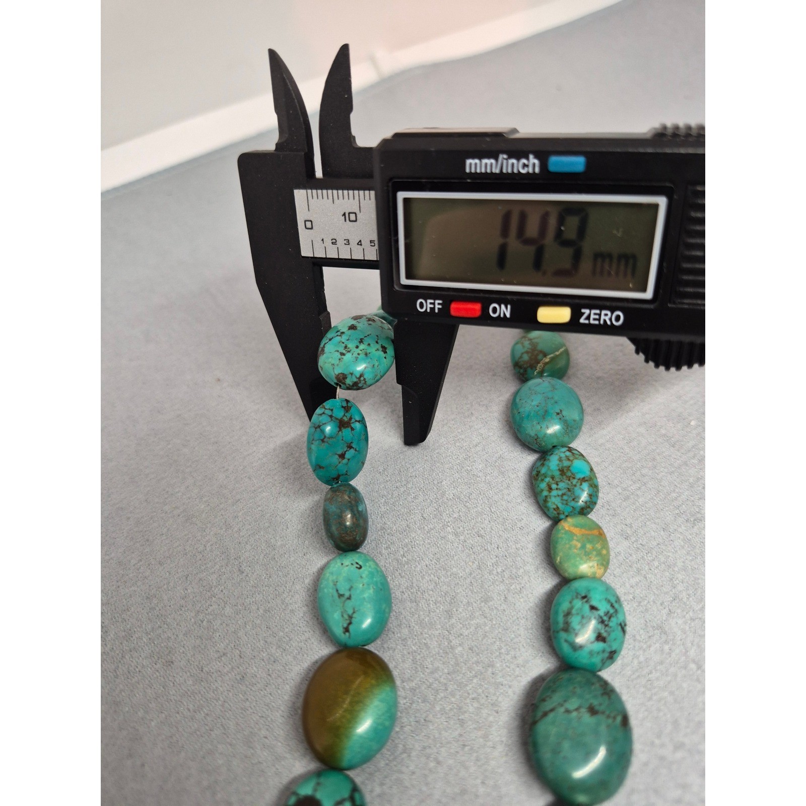 Vintage Turquoise Nugget Necklace Blue Green Toggle Clasp Statement Jewelry