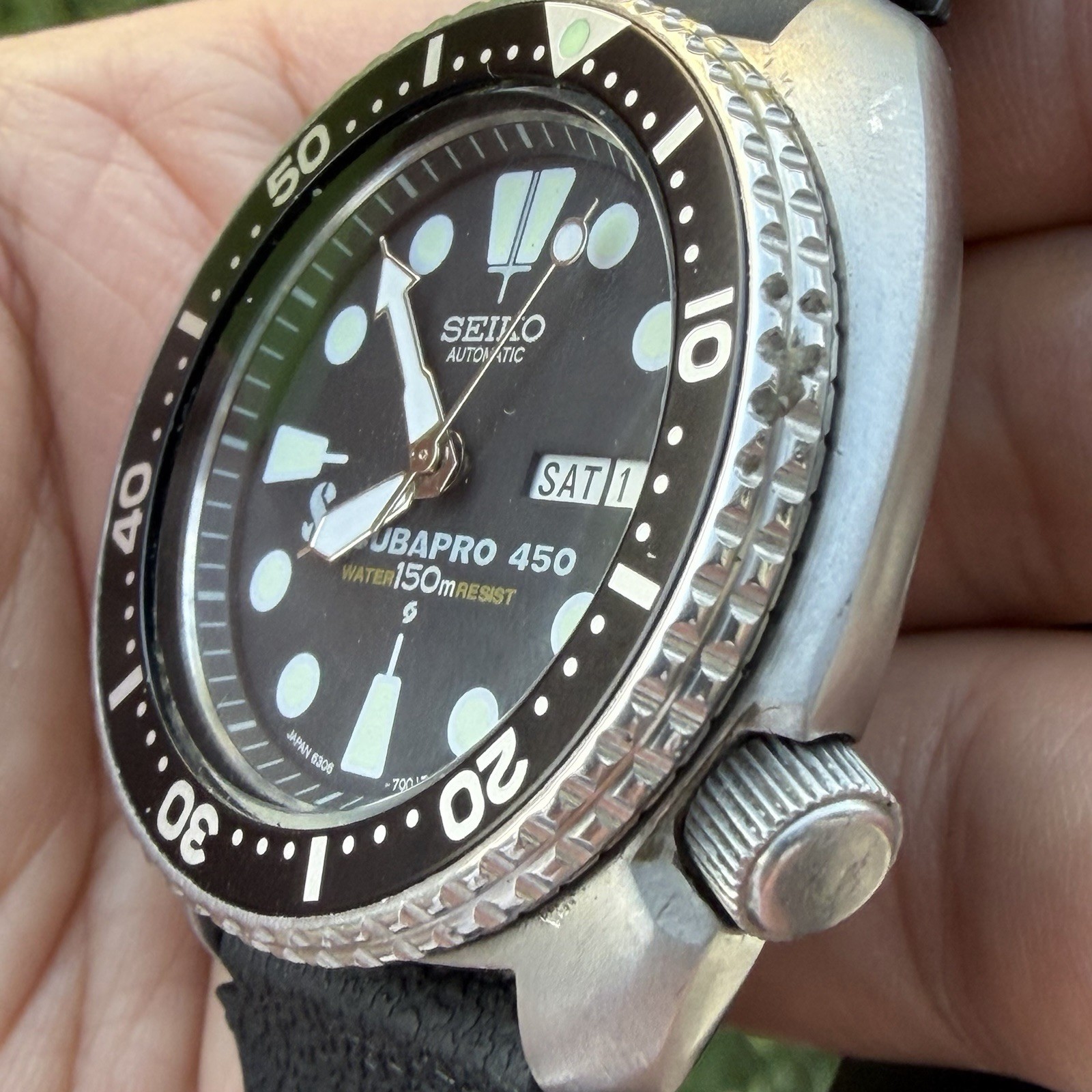 Vintage SEIKO Turtle 6309-7040 W/Aftermarket Scuba Pro Dial Men’s Divers Watch