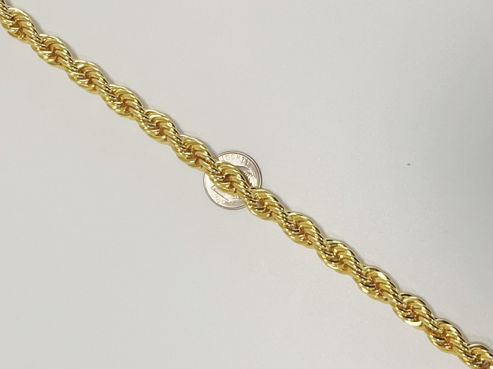18K Gold Bangle Bracelet, Size 8.5 Mm Width, 23 Cm Length