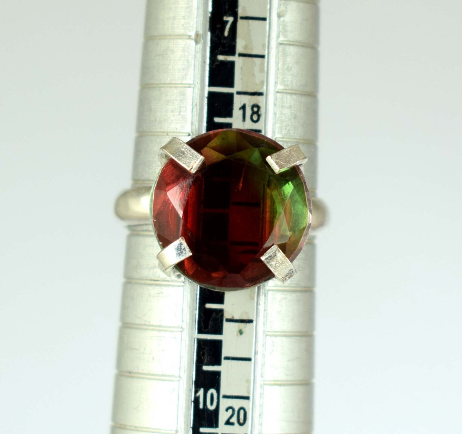 Investment Grade 21.50 Ct Round Watermelon Tourmaline Gemstone Ring