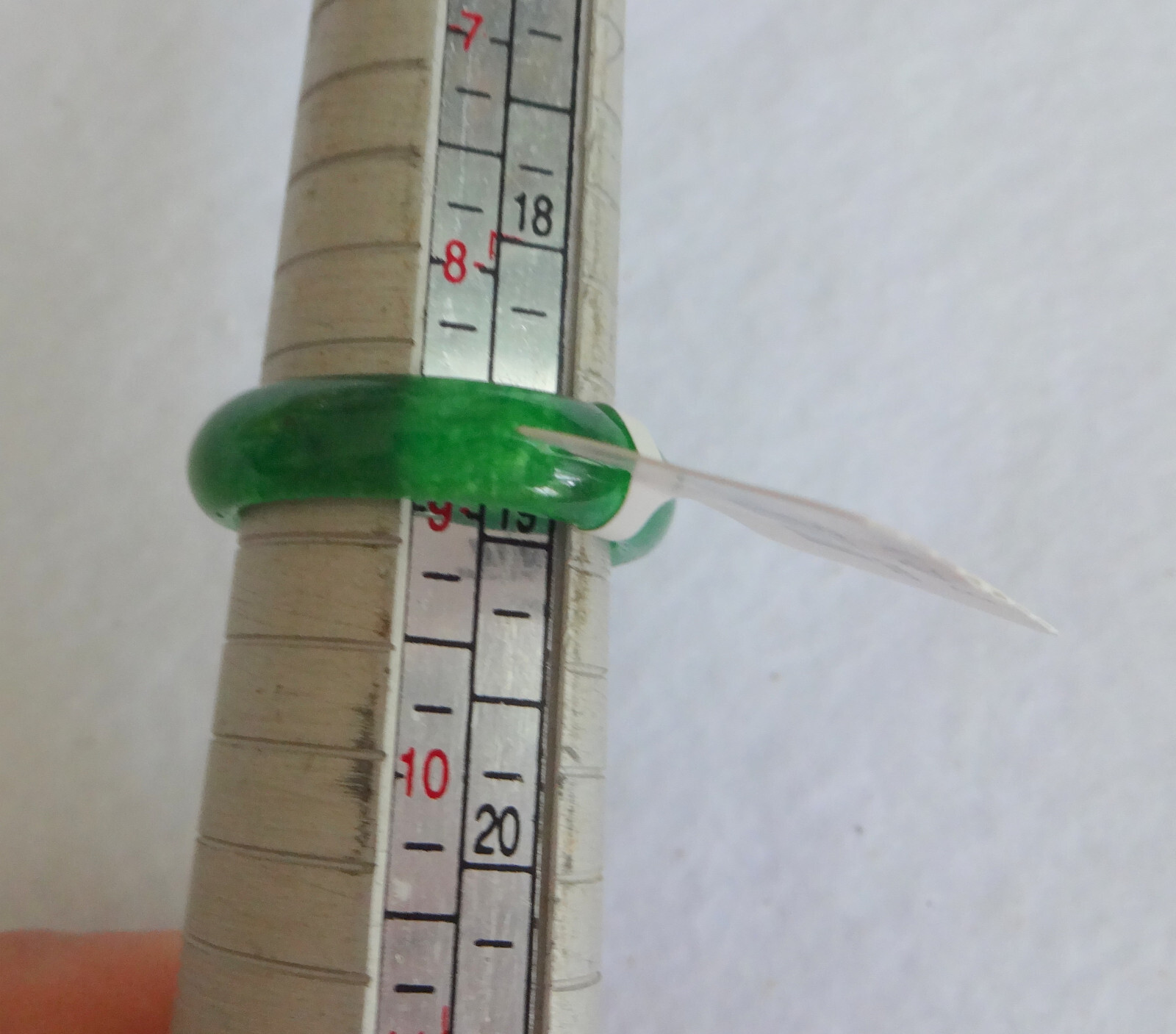 Chinese Natural Grade A Translusent Apple Green Jade Nephrite Ring Size 9