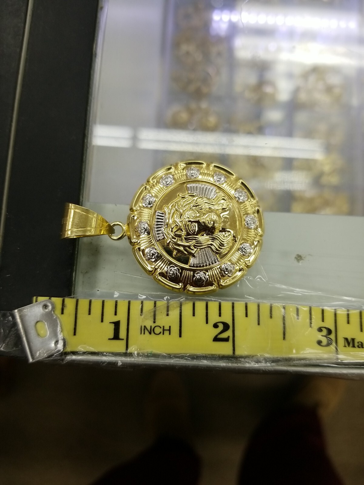 10KT Gold Jesus 2Tone pendant 7mm Bail 100% genuine Gold, Brand New 6.2 grm