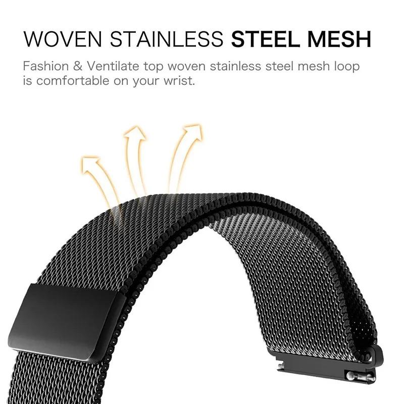 Milanese Loop Stainless Steel Watch Band Magnetic Strap 18mm 20mm 22mm Quick Fit