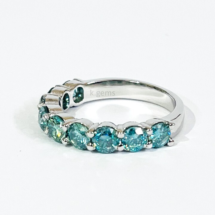 3 Ct Blue Treated Diamond Band Great Shine & Luster VVS1 Certified Wedding Band