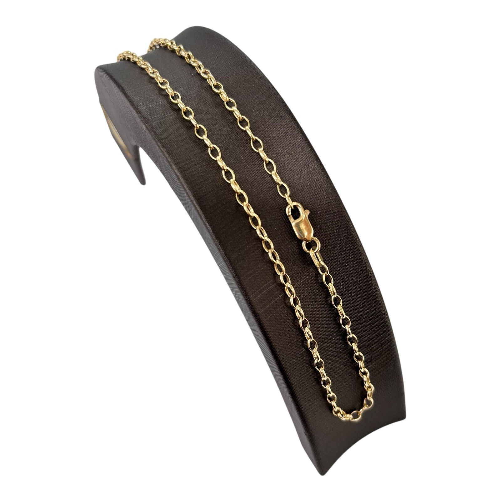 9ct 9k Yellow Gold Italian Oval Belcher Link Chain Necklace 2.18 Grams 46cm. New
