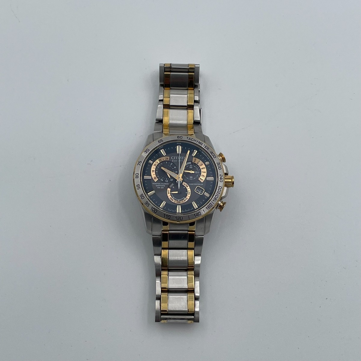 Citizen Atomic Eco-Drive E650-S075157 Sapphire Crystal Two-Tone Chronograph