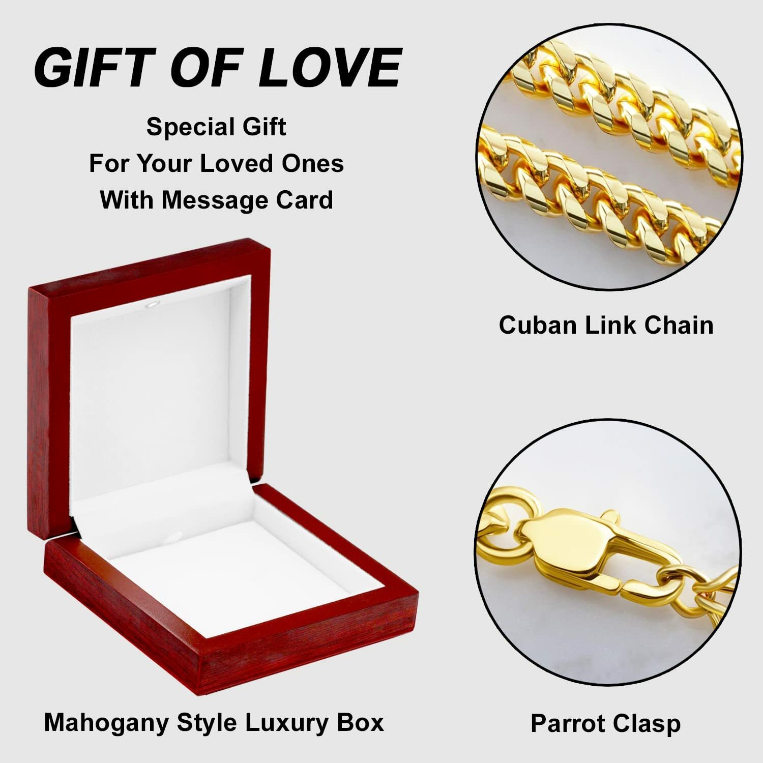 For My Son Cuban Chain Necklace From Dad, Father To Son Birthday Graduation Gift