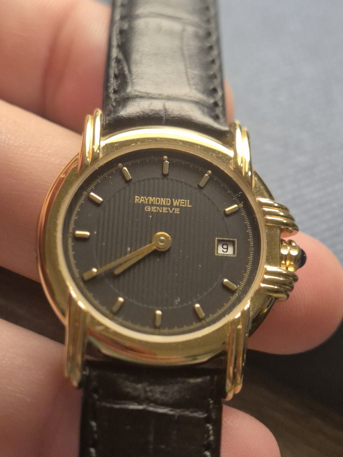 Raymond Weil Ladies Leather Strap Watch Vintage 9955 Working