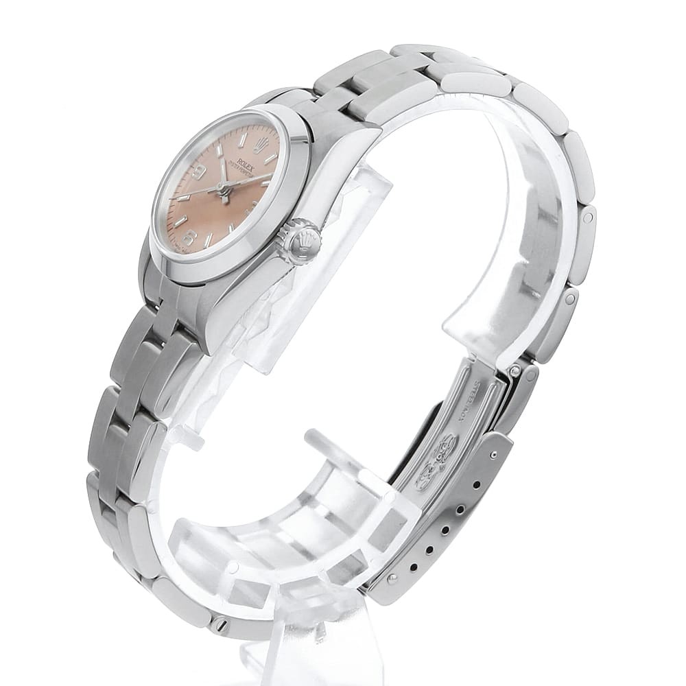 ROLEX Oyster perpetual 67180 pink 369 white bar S Number second hand Women