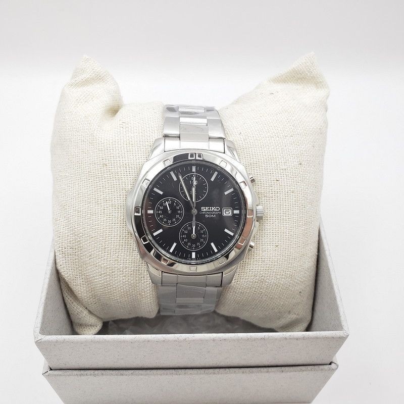 SEIKO Men’s Wristwatch Chronograph 7T92 0CA0 Black Dial SND191P1