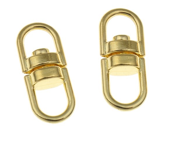 Double Eye Center SWIVEL CONNECTORS for Chain,Key Split Rings 16mm x 7mm 5 Color