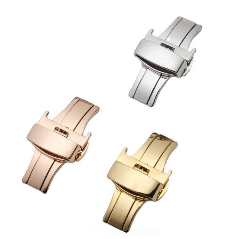316L Stainless Steel Butterfly Deployment Clasp 18mm 20mm 22mm Watch Band Buckle