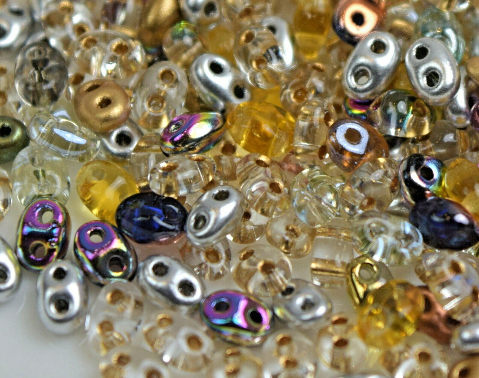 Twin 2 Hole Czech Glass Seed Beads Size 2.5x5mm ” MIXTURE COLOR # 71 ” 50 Grams