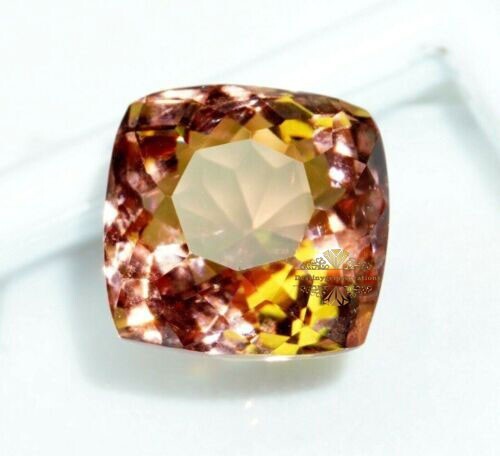 Natural Rarest 14.30 Ct Bi-Color Brazil Andalusite Certified Cushion Gemstone