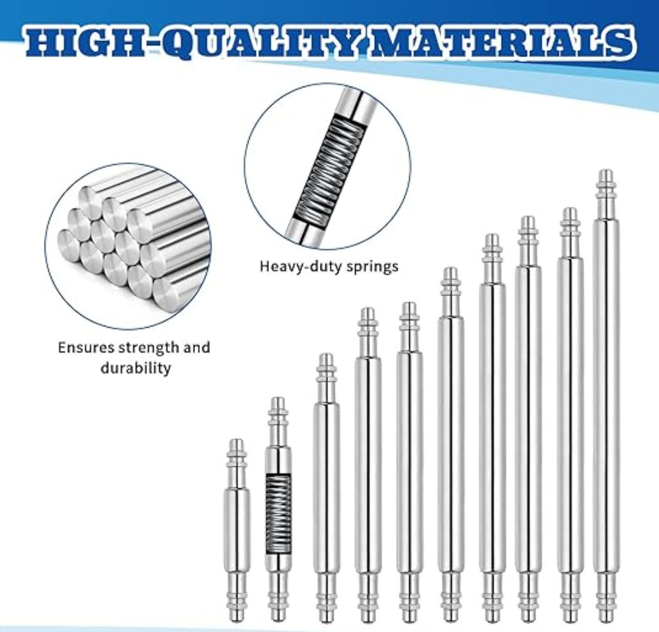 41PCS Watch Band Pins Spring Bar Kit 8-26mm Stainless Steel Repair Tool Set