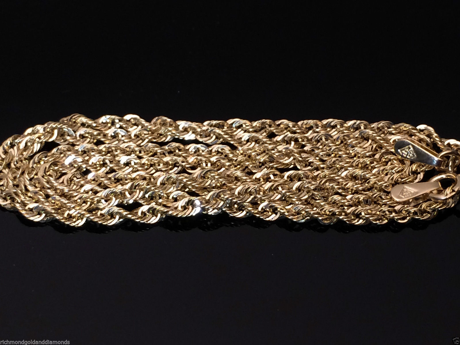 10k REAL Yellow Gold Necklace Hollow Rope Chain 2mm – 6mm 16″ 30 inch men woman