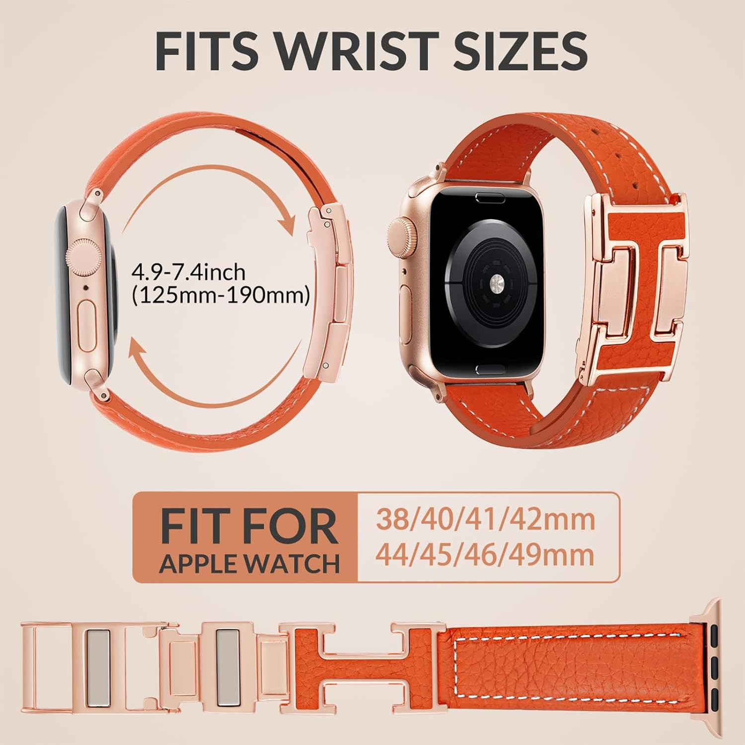 Leather Magnetic Band Compatible with Apple Watch Bands 38Mm 40Mm 41Mm 42Mm 44Mm