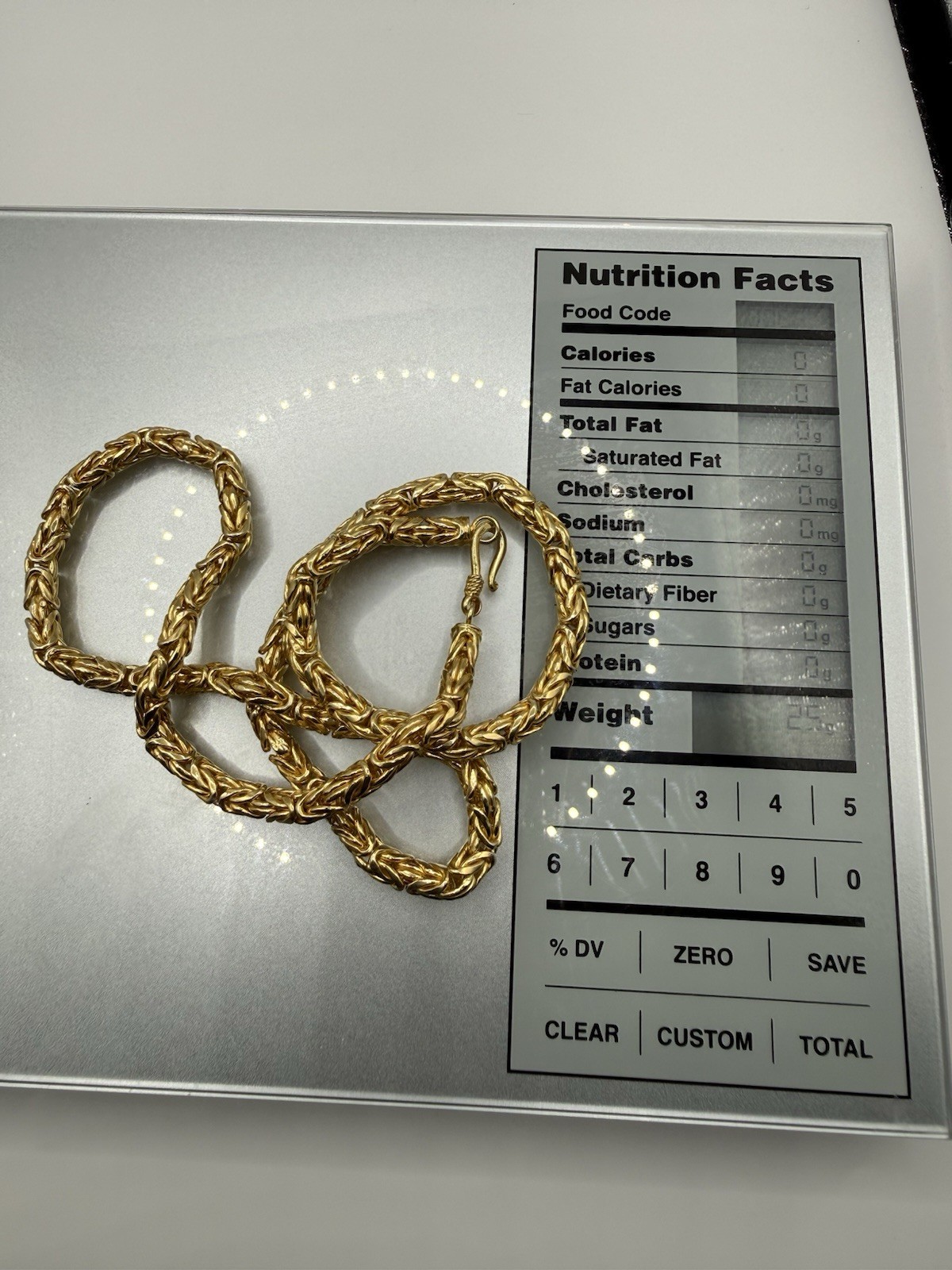 22” 5.2mm Gold Over 925 Sterling Silver Byzantine Chain Necklace Hook Clasp 25g