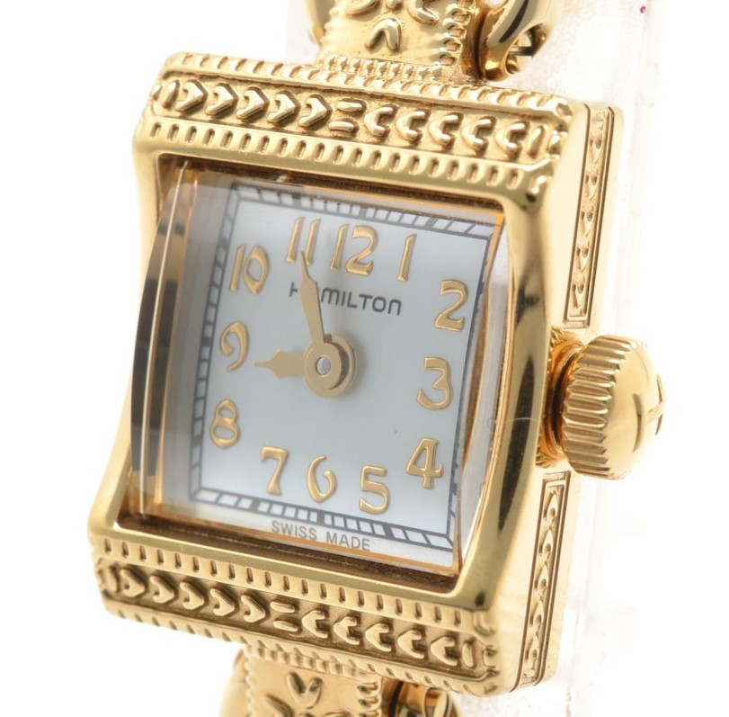 [ MINT ] Hamilton American Classic 280.002 Gold Quartz White Dial Ladies Watch
