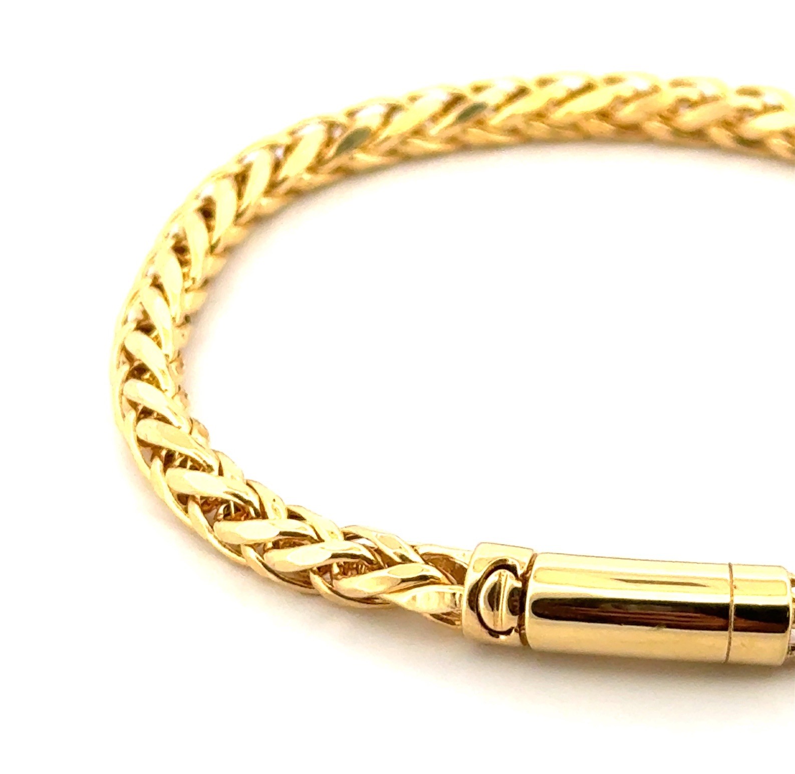 6” Women’s 18k Yellow Gold Franco Foxtail Link Bracelet Made in Japan 6.85g