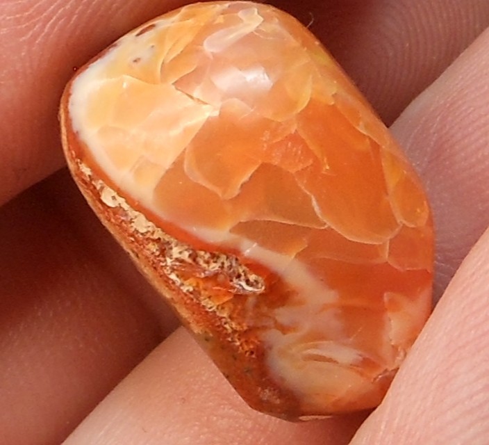 18ct Orange Mexican Fire Opal Polished Nugget 19.5×12.3×12.2mm