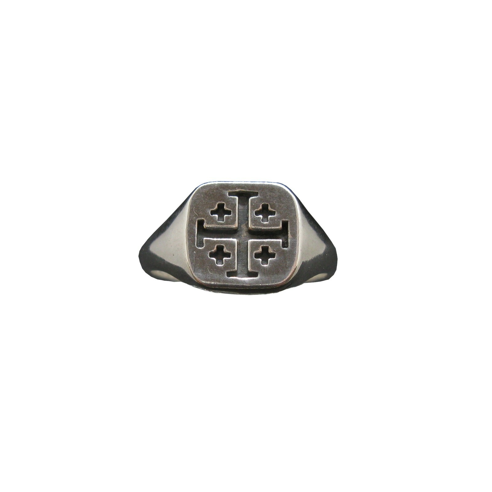 Genuine Sterling Silver Men Ring Cross Jerusalem Solid Stamped 925 Comfort Fit