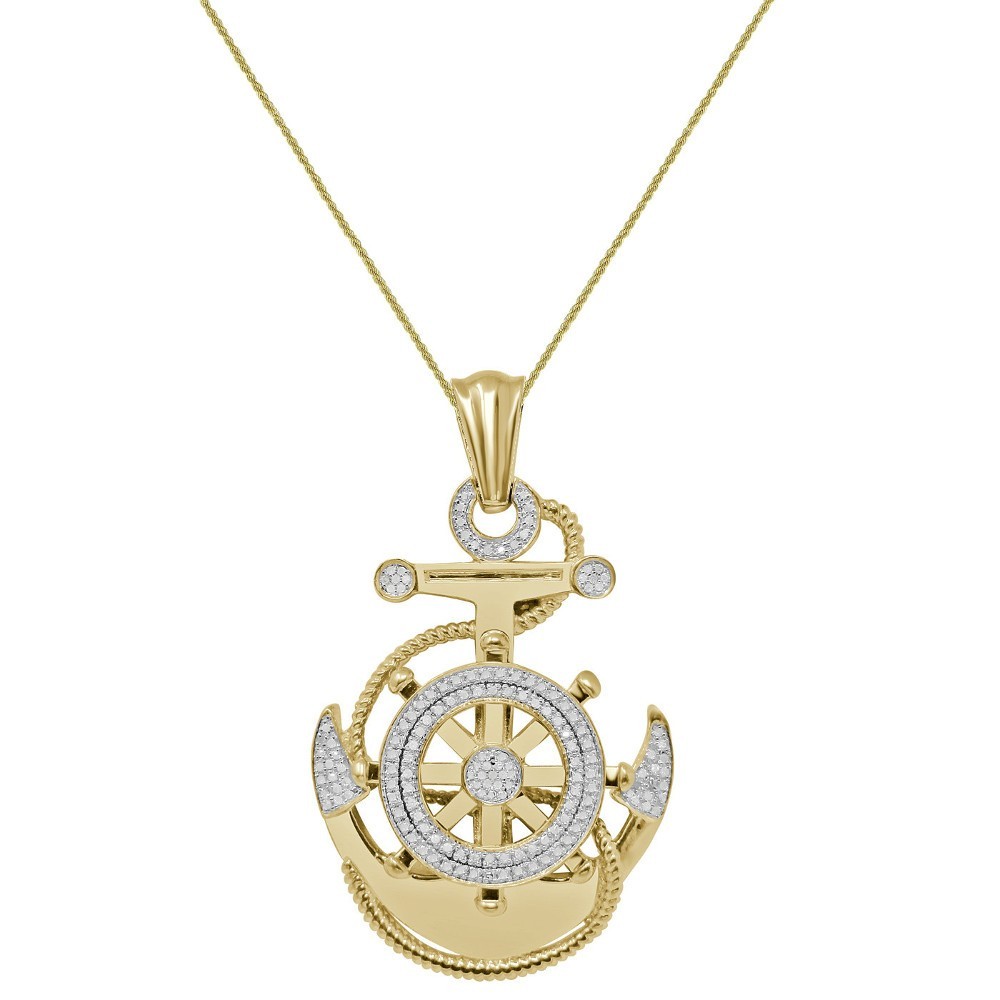 Real Genuine Natural Diamond Wheel Anchor Jesus Cross Piece Pendant Charm +Chain
