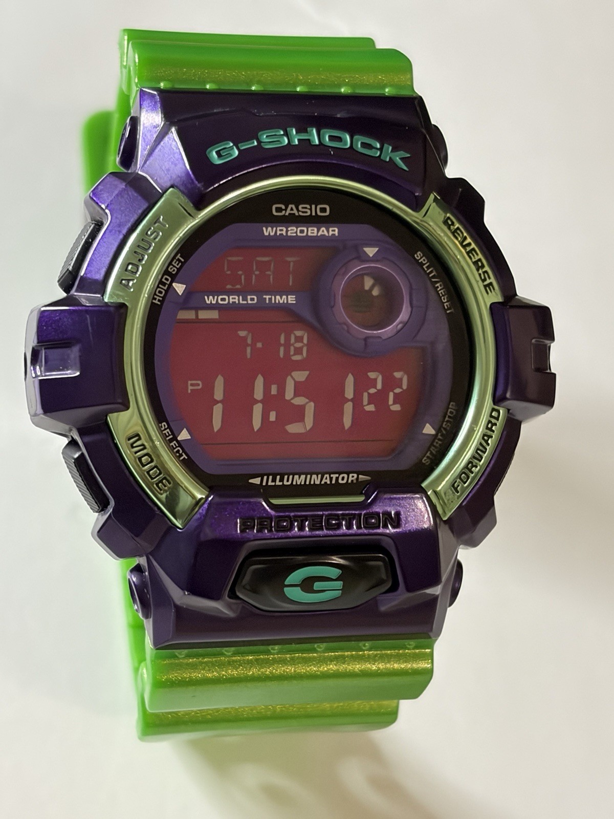 Casio G-SHOCK Watch Rare Crazy Colors Purple Green “Joker” G-8900SC- Working