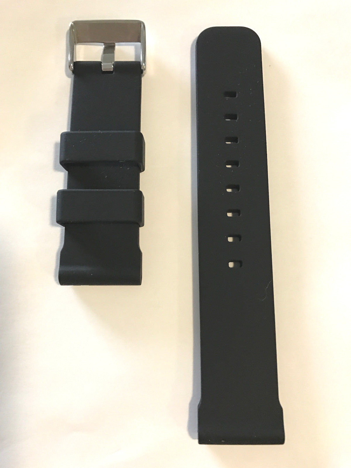 Original Bulova 24mm 98B258 / 98B277 / 98B127 Black Rubber Watch Band Strap