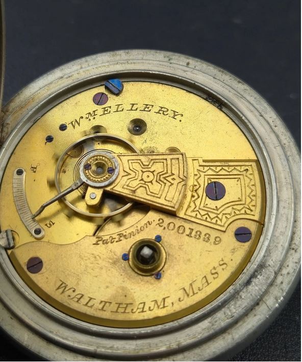 Antique 1883 Waltham Wm. Ellery Model 1877 18s 11J Pocket Watch Silverode Case