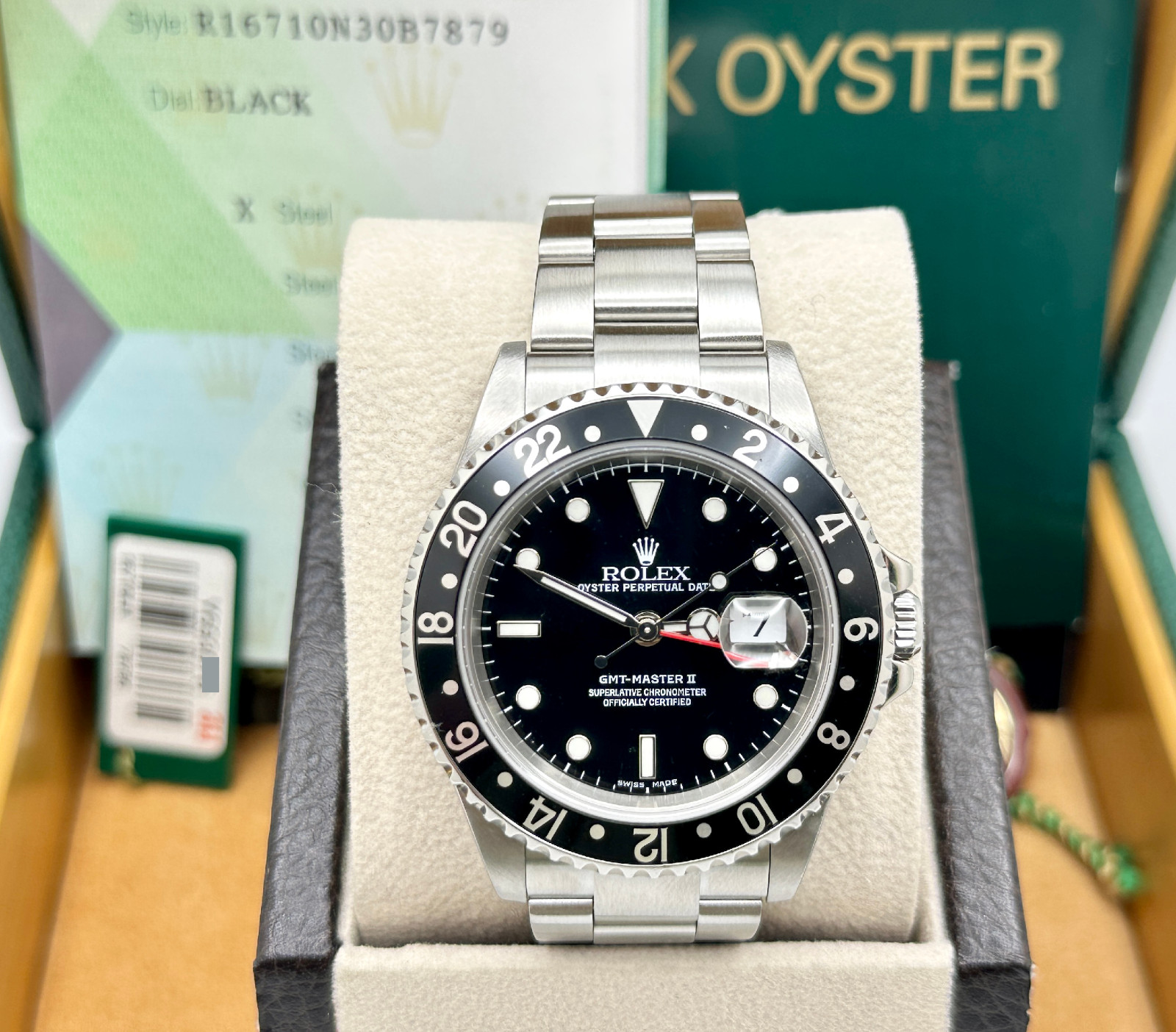 2004 Rolex GMT-Master II 16710 40mm Black Stainless Steel Box Paper