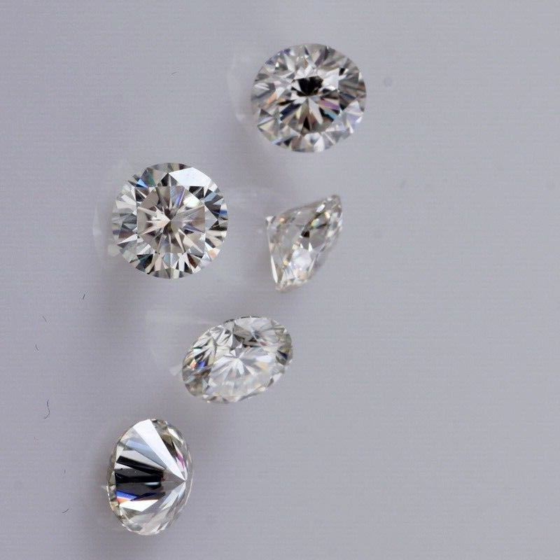 2 Ct Natural White Diamond 5 mm 5 Pcs Round Cut VVS1 D Grade GDGL Certified C90