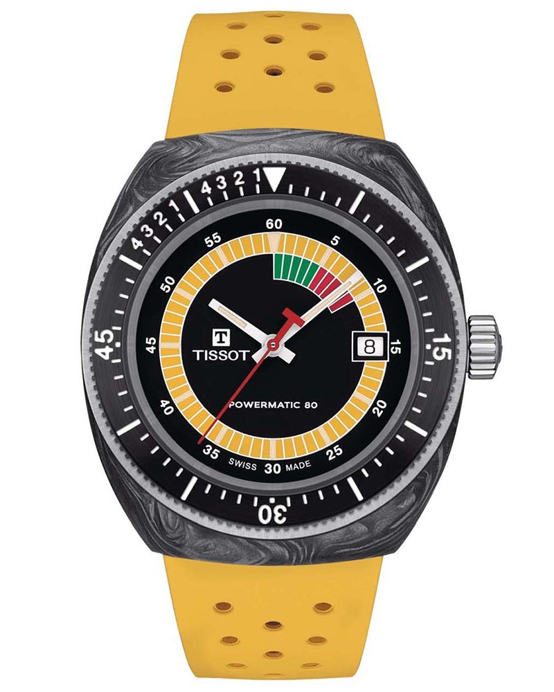 Tissot Yellow Unisexs Analogue Watch Sideral S Powermatic 80 T1454079705700