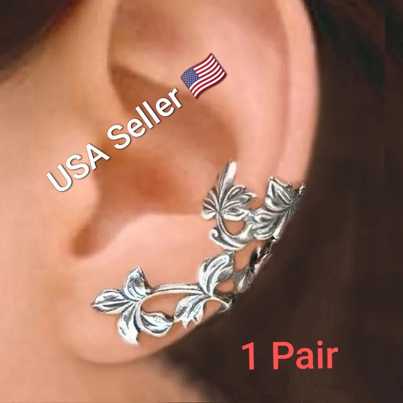 Gorgeous Clip on Earrings for Women Silver Plated Jewelry Free Shipping 1 Pair