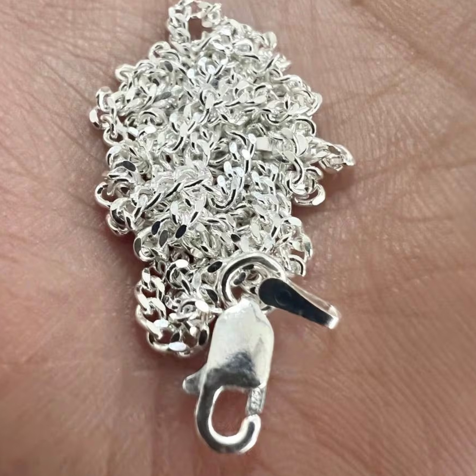 925 Sterling Silver Curb Chain Necklace 2mm Italy 16-30in Pendant Chain
