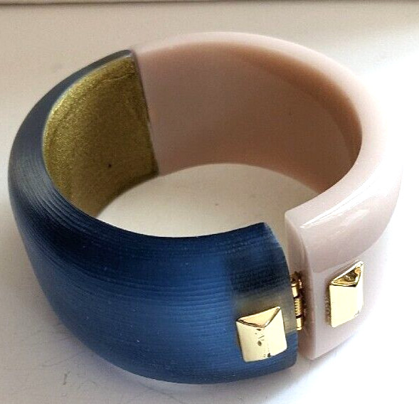 ALEXIS BITTAR Blue/Beige Cuff Bracelet