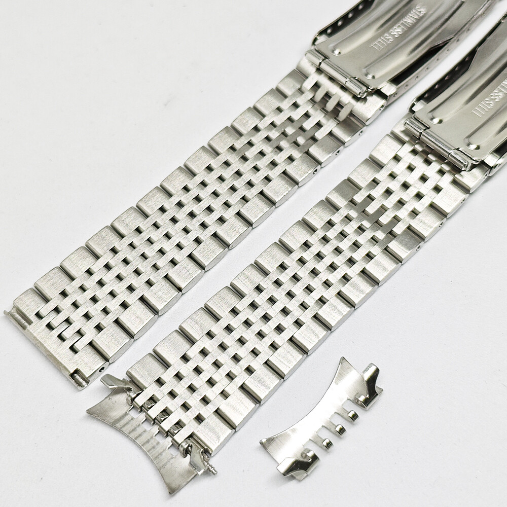 Vintage Rice Bead Metal Bracelet 18mm 20mm 22mm Stainless Steel Watch Band Strap