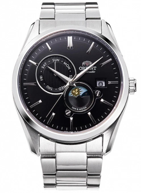ORIENT RN-AK0302B Black SUN & MOON 22 Jewels Automatic Men’s Watch New in Box