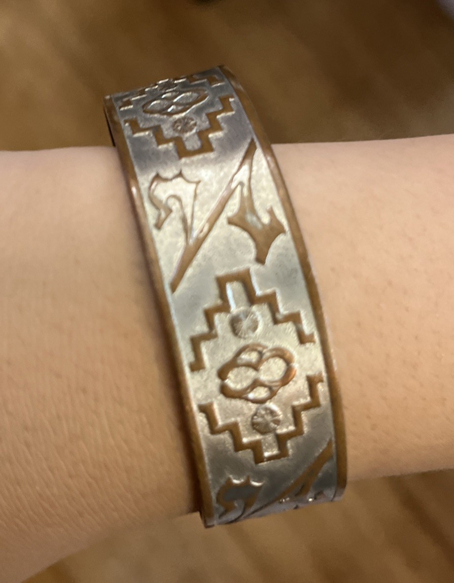 VINTAGE SOUTHWEST ESTATE SOLID COPPER WHEELER MANUFACTURING CUFF BRACELET-small
